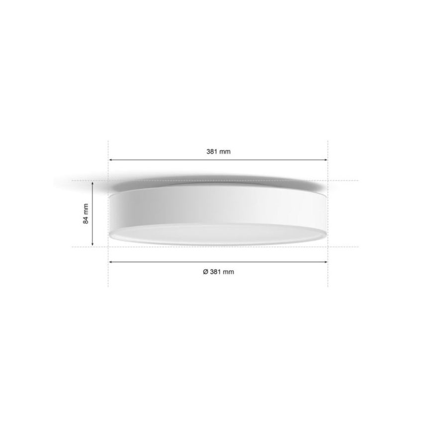 Philips - LED Zatemnitvena kopalniška svetilka Hue DEVERE LED/19,2W/230V IP44 pr. 381 mm 2200-6500K + Daljinski upravljalnik