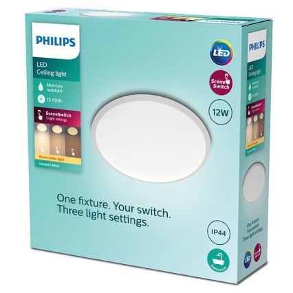 Philips - LED Zatemnitvena kopalniška stropna svetilka SCENE SWITCH LED/12W/230V IP44