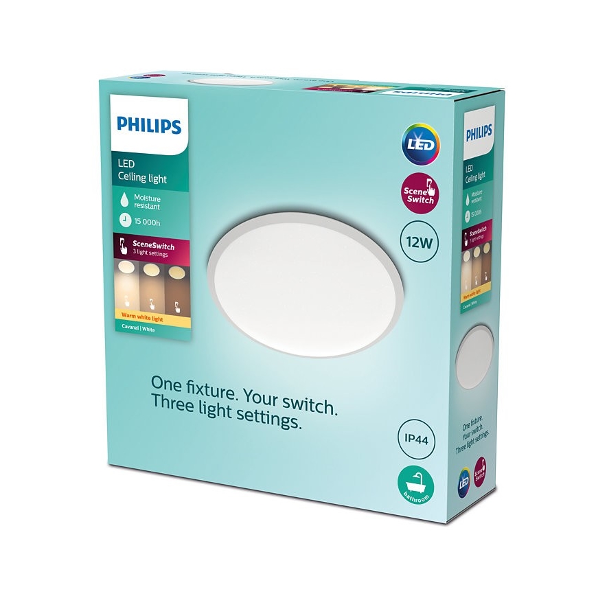 Philips - LED Zatemnitvena kopalniška stropna svetilka SCENE SWITCH LED/12W/230V IP44