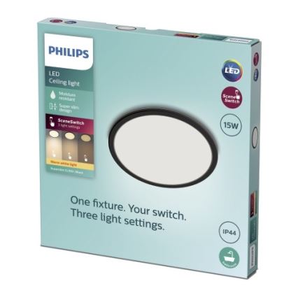 Philips - LED Zatemnitvena kopalniška stropna svetilka SCENE SWITCH LED/15W/230V IP44 2700K