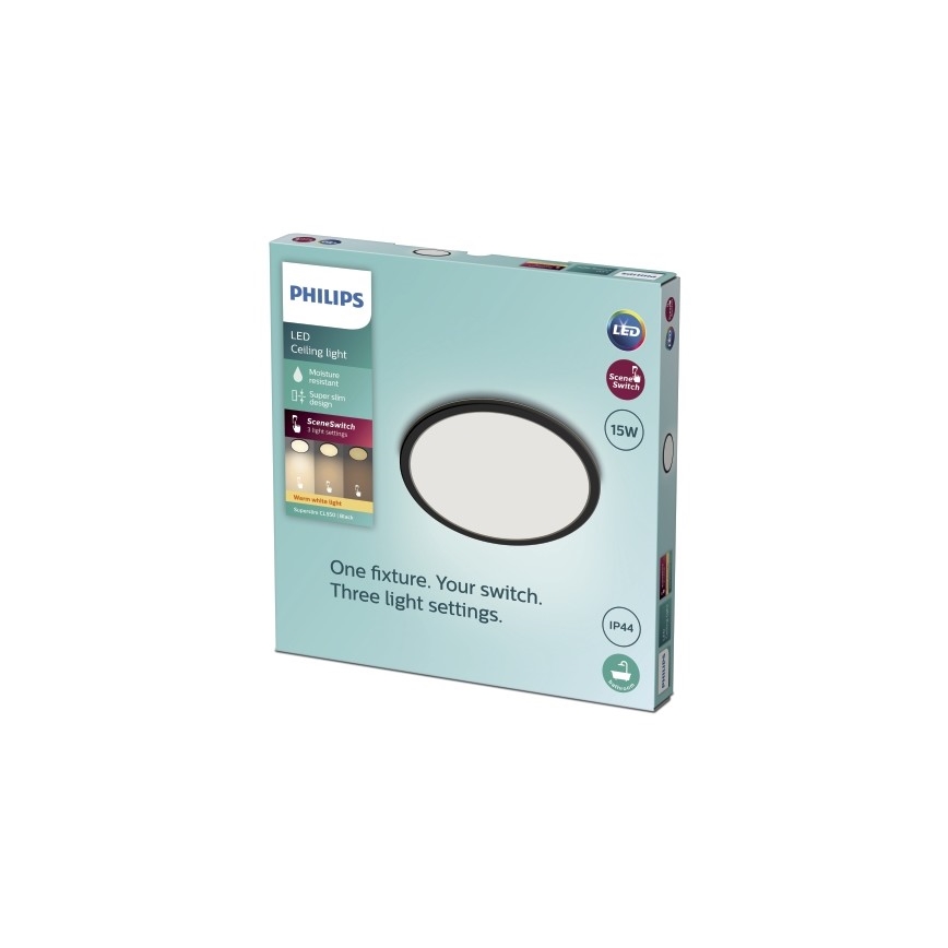 Philips - LED Zatemnitvena kopalniška stropna svetilka SCENE SWITCH LED/15W/230V IP44 2700K