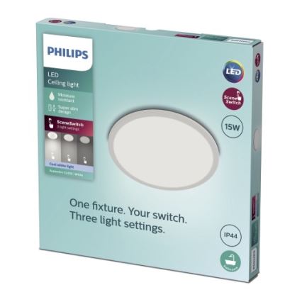 Philips - LED Zatemnitvena kopalniška stropna svetilka SCENE SWITCH LED/15W/230V IP44 4000K