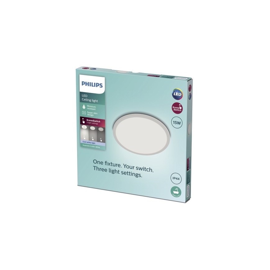 Philips - LED Zatemnitvena kopalniška stropna svetilka SCENE SWITCH LED/15W/230V IP44 4000K