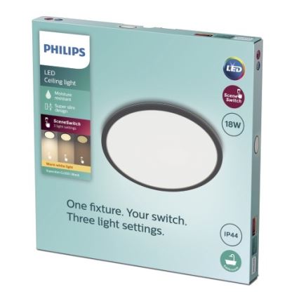 Philips - LED Zatemnitvena kopalniška stropna svetilka SCENE SWITCH LED/18W/230V IP44 2700K