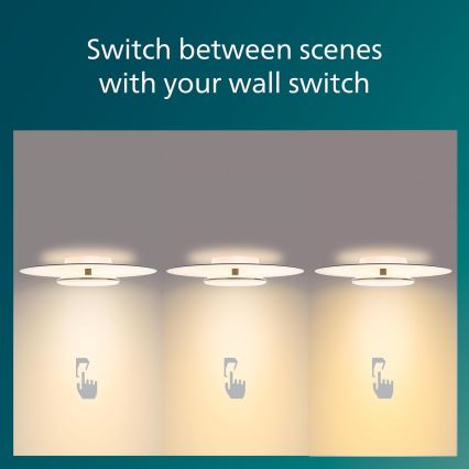 Philips- LED Zatemnitvena stropna svetilka SCENE SWITCH LED/30W/230V 2700K srebrna