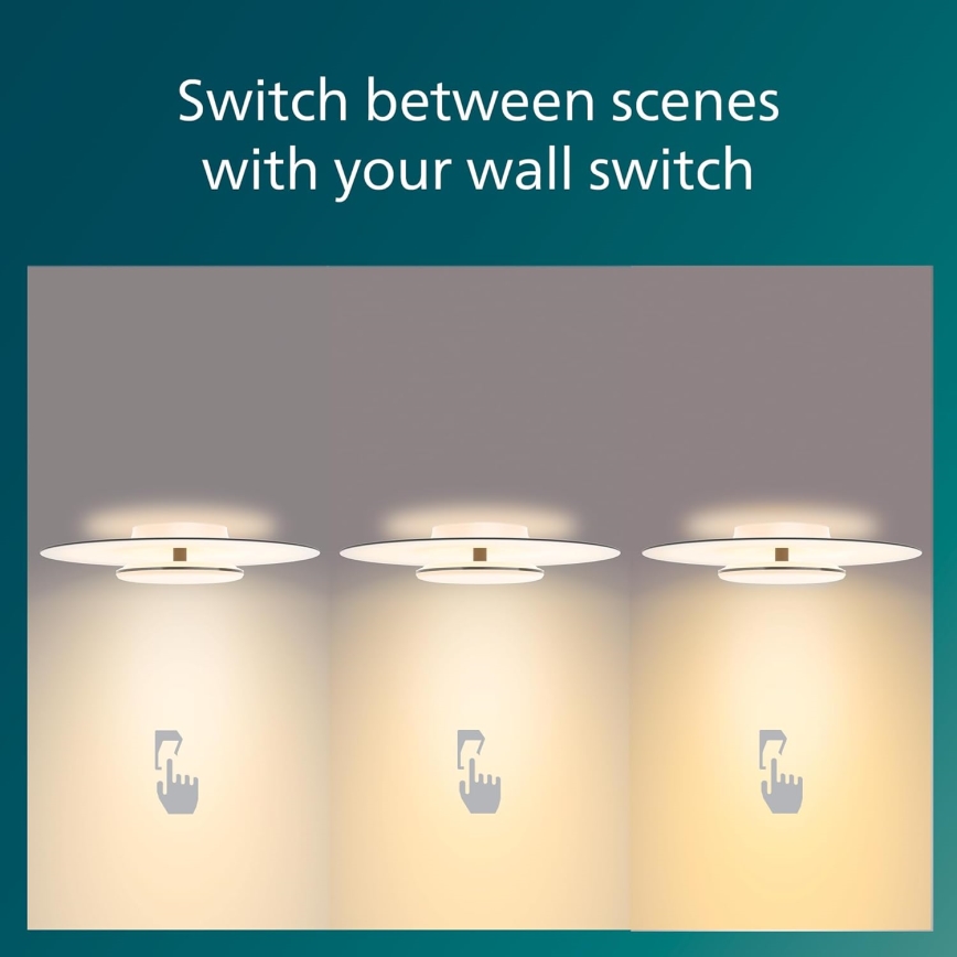 Philips- LED Zatemnitvena stropna svetilka SCENE SWITCH LED/30W/230V 2700K srebrna