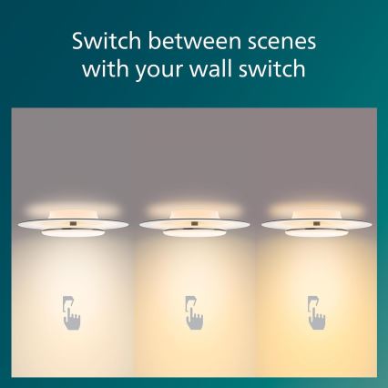 Philips- LED Zatemnitvena stropna svetilka SCENE SWITCH LED/30W/230V 2700K črna