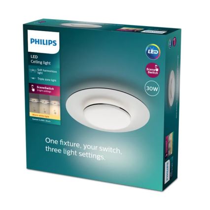 Philips- LED Zatemnitvena stropna svetilka SCENE SWITCH LED/30W/230V 2700K črna