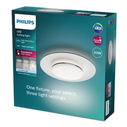 Philips- LED Zatemnitvena stropna svetilka SCENE SWITCH LED/30W/230V 4000K črna