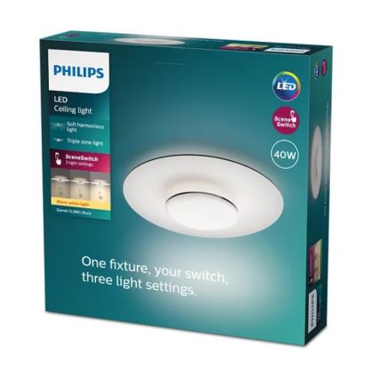 Philips- LED Zatemnitvena stropna svetilka SCENE SWITCH LED/40W/230V 2700K črna