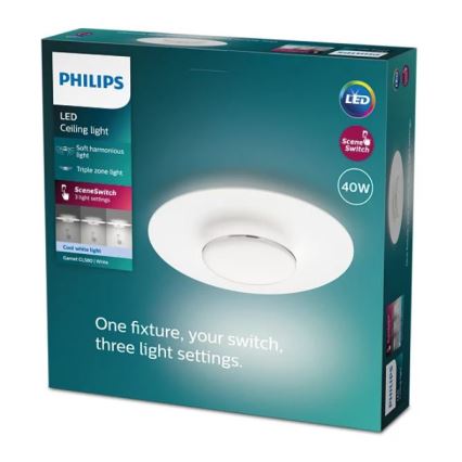 Philips- LED Zatemnitvena stropna svetilka SCENE SWITCH LED/40W/230V 4000K srebrna