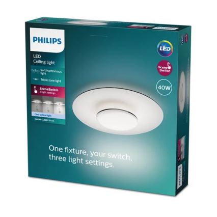 Philips- LED Zatemnitvena stropna svetilka SCENE SWITCH LED/40W/230V 4000K črna