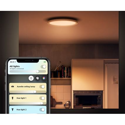 Philips - LED Zatemnitvena stropna svetilka Hue AURELLE LED/24,5W/230V + Daljinski upravljalnik