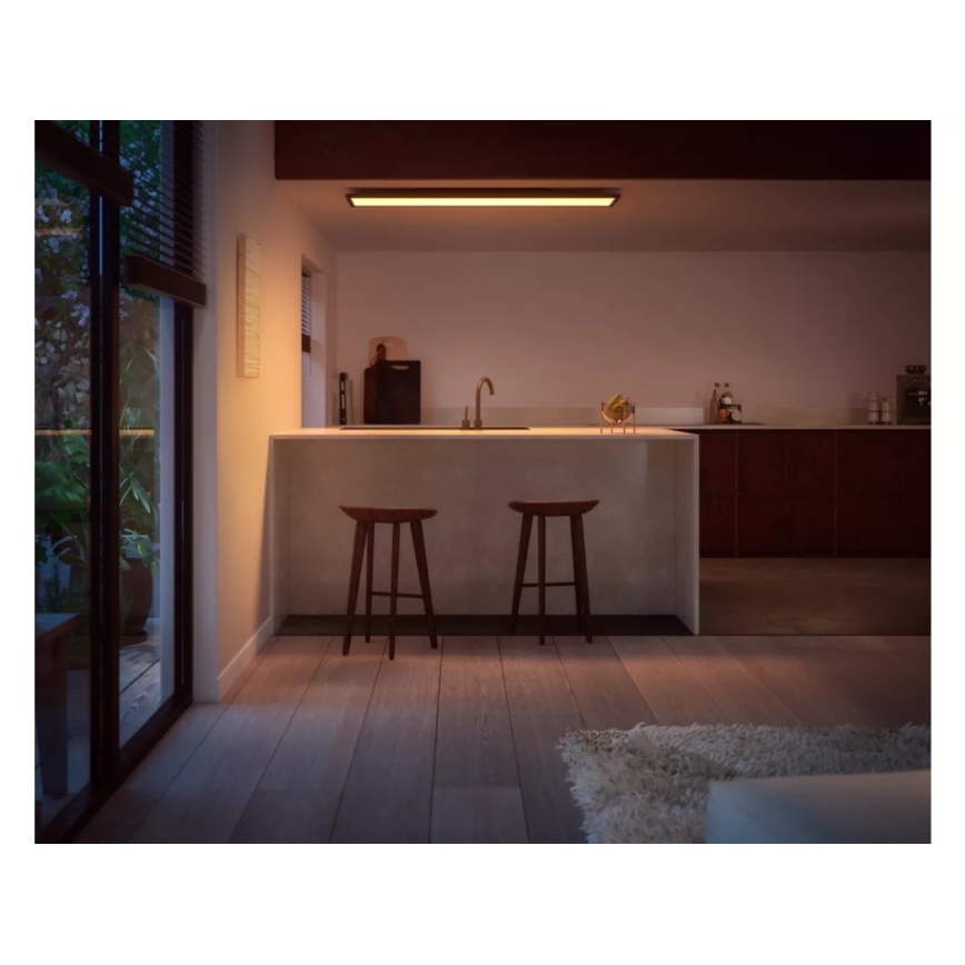 Philips - LED Zatemnitvena stropna svetilka Hue AURELLE LED/39W/230V 2200-6500K 120x30 cm črna