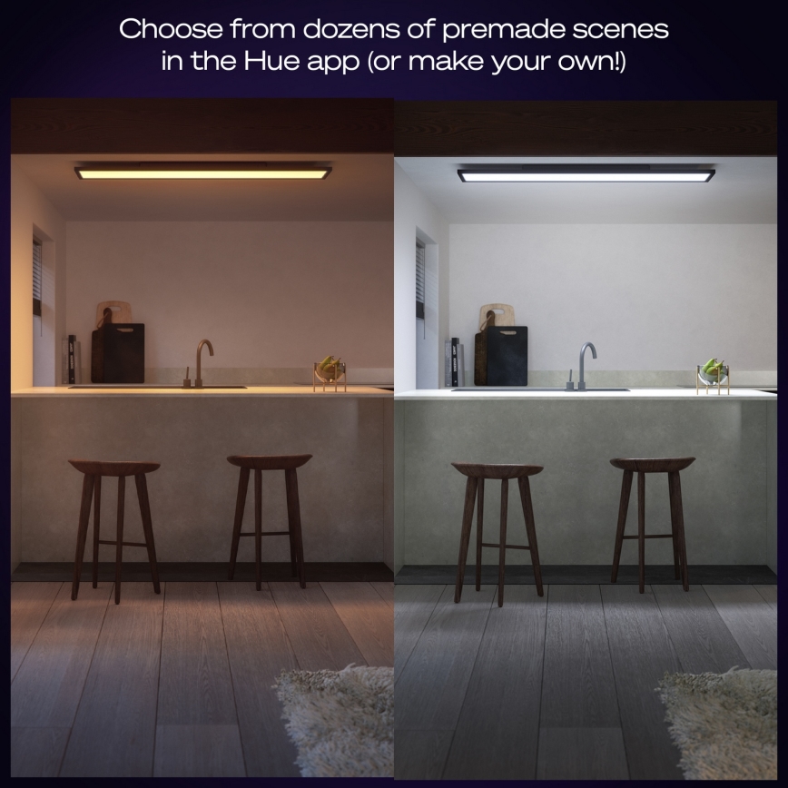 Philips - LED Zatemnitvena stropna svetilka Hue AURELLE LED/39W/230V 2200-6500K 120x30 cm črna