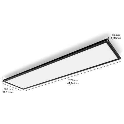 Philips - LED Zatemnitvena stropna svetilka Hue AURELLE LED/39W/230V 2200-6500K 120x30 cm črna