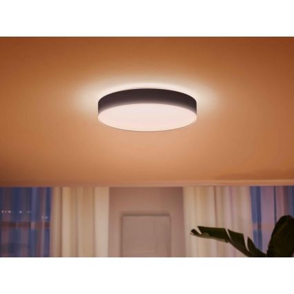 Philips - LED Zatemnitvena stropna svetilka Hue LED/33,5W/230V 2200-6500K pr. 425 mm črna + Daljinski upravljalnik