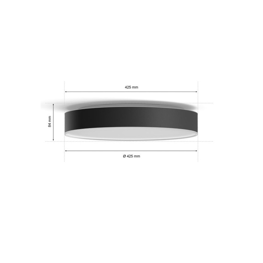 Philips - LED Zatemnitvena stropna svetilka Hue LED/33,5W/230V 2200-6500K pr. 425 mm črna + Daljinski upravljalnik