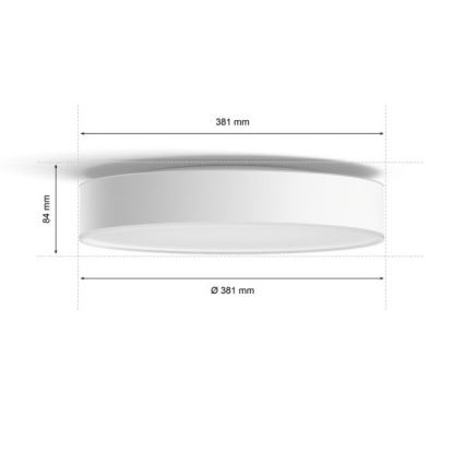 Philips - LED Zatemnitvena stropna svetilka Hue LED/19,2W/230V 2200-6500K pr. 381 mm bela + Daljinski upravljalnik