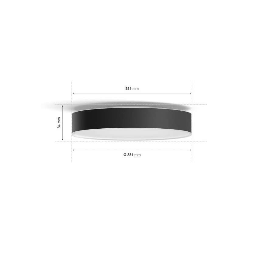 Philips - LED Zatemnitvena stropna svetilka Hue LED/19,2W/230V 2200-6500K pr. 381 mm črna + Daljinski upravljalnik