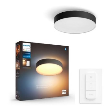 Philips - LED Zatemnitvena stropna svetilka Hue LED/19,2W/230V 2200-6500K pr. 381 mm črna + Daljinski upravljalnik