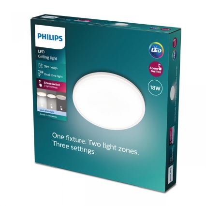 Philips - LED Zatemnitvena stropna svetilka SCENE SWITCH LED/18W/230V pr. 30 cm 4000K bela