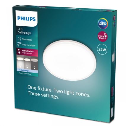 Philips - LED Zatemnitvena stropna svetilka SCENE SWITCH LED/22W/230V pr. 40 cm 4000K bela