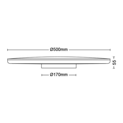 Philips - LED Zatemnitvena stropna svetilka SCENE SWITCH LED/36W/230V pr. 50 cm 2700K črna