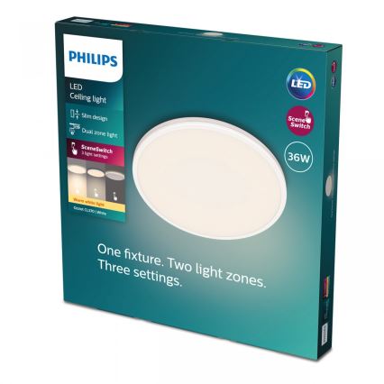 Philips - LED Zatemnitvena stropna svetilka SCENE SWITCH LED/36W/230V pr. 50 cm 2700K bela