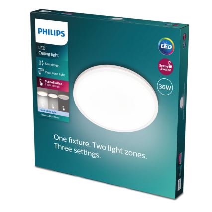 Philips - LED Zatemnitvena stropna svetilka SCENE SWITCH LED/36W/230V pr. 50 cm 4000K bela