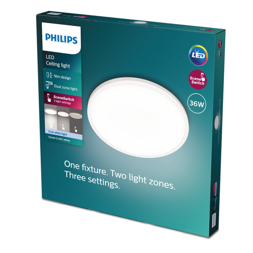 Philips - LED Zatemnitvena stropna svetilka SCENE SWITCH LED/36W/230V pr. 50 cm 4000K bela