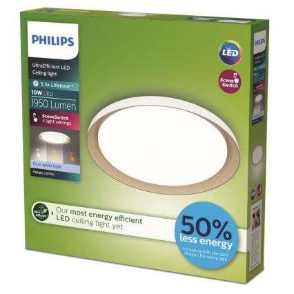 Philips - LED Zatemnitvena stropna svetilka PEBBLO SCENE SWITCH LED/10W/230V 4000K bela