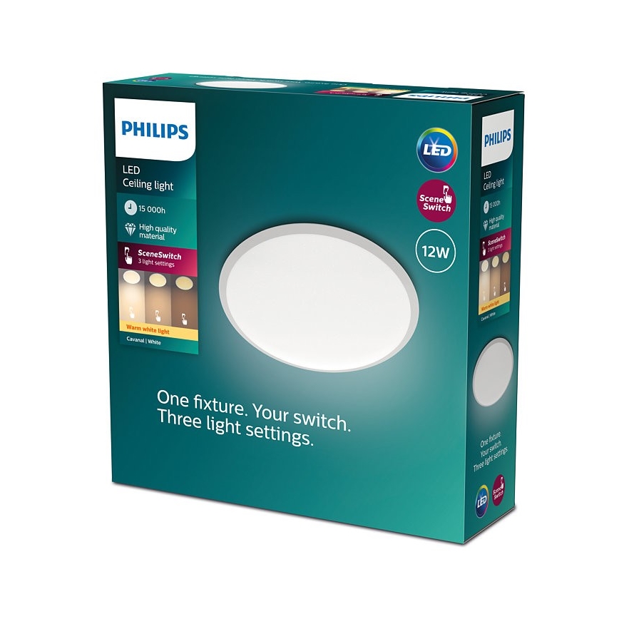 Philips - LED Zatemnitvena stropna svetilka SCENE SWITCH LED/12W/230V