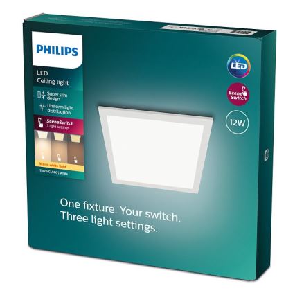 Philips - LED Zatemnitvena stropna svetilka SCENE SWITCH LED/12W/230V 2700K