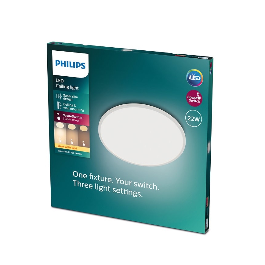 Philips - LED Zatemnitvena stropna svetilka SCENE SWITCH LED/22W/230V
