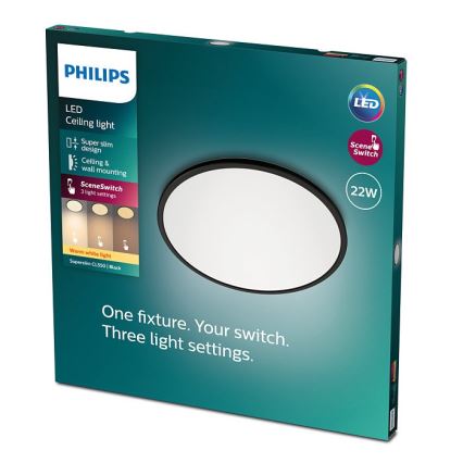 Philips - LED Zatemnitvena stropna svetilka SCENE SWITCH LED/22W/230V