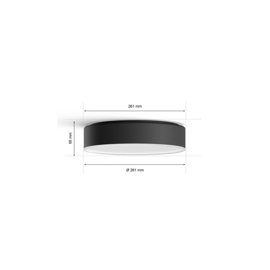 Philips - LED Zatemnitvena stropna svetilka Hue LED/9,6W/230V 2200-6500K pr. 261 mm črna + Daljinski upravljalnik