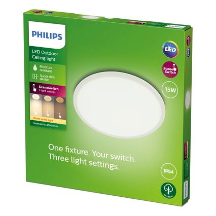 Philips - LED Zatemnitvena zunanja svetilka SCENE SWITCH LED/15W/230V IP54 bela