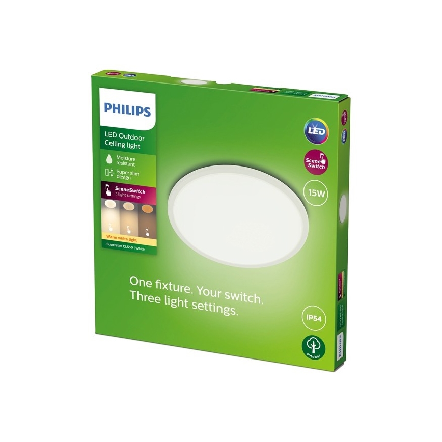 Philips - LED Zatemnitvena zunanja svetilka SCENE SWITCH LED/15W/230V IP54 bela