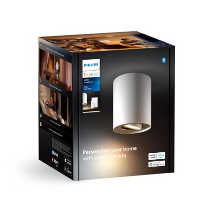 Philips - LED Zatemnitveni reflektor Hue PILLAR 1xGU10/4,2W/230V 2200-6500K + Daljinski upravljalnik bela