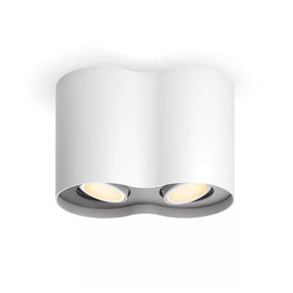 Philips - LED Zatemnitveni reflektor Hue PILLAR 2xGU10/4,2W/230V 2200-6500K + Daljinski upravljalnik bela
