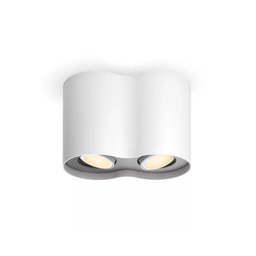 Philips - LED Zatemnitveni reflektor Hue PILLAR 2xGU10/4,2W/230V 2200-6500K + Daljinski upravljalnik bela