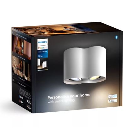 Philips - LED Zatemnitveni reflektor Hue PILLAR 2xGU10/4,2W/230V 2200-6500K + Daljinski upravljalnik bela