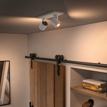 Philips - LED Zatemnitveni reflektor Hue RUNNER 2xGU10/4,2W/230V 2200-6500K + Daljinski upravljalnik bela