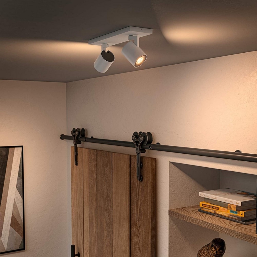 Philips - LED Zatemnitveni reflektor Hue RUNNER 2xGU10/4,2W/230V 2200-6500K + Daljinski upravljalnik bela