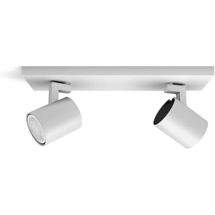 Philips - LED Zatemnitveni reflektor Hue RUNNER 2xGU10/4,2W/230V 2200-6500K + Daljinski upravljalnik bela