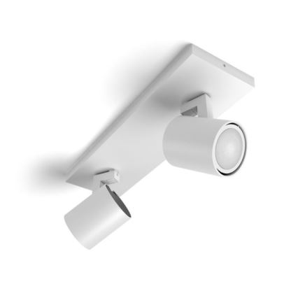 Philips - LED Zatemnitveni reflektor Hue RUNNER 2xGU10/4,2W/230V 2200-6500K + Daljinski upravljalnik bela