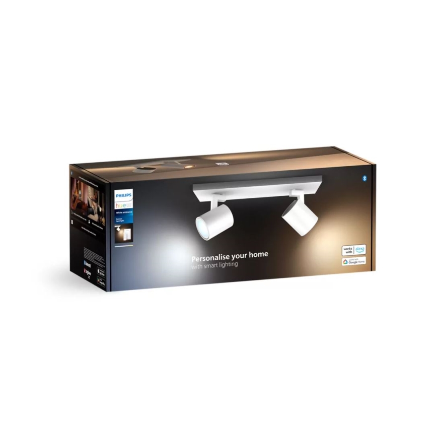 Philips - LED Zatemnitveni reflektor Hue RUNNER 2xGU10/4,2W/230V 2200-6500K + Daljinski upravljalnik bela