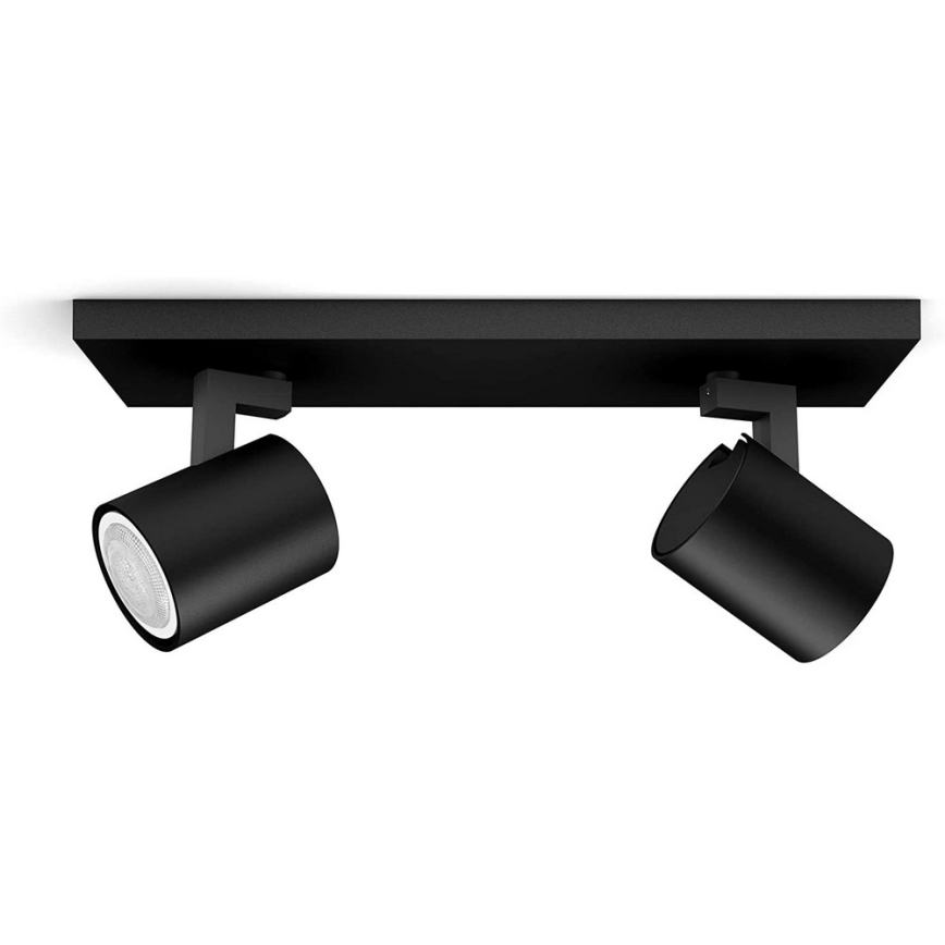 Philips - LED Zatemnitveni reflektor Hue RUNNER 2xGU10/4,2W/230V 2200-6500K + Daljinski upravljalnik črna