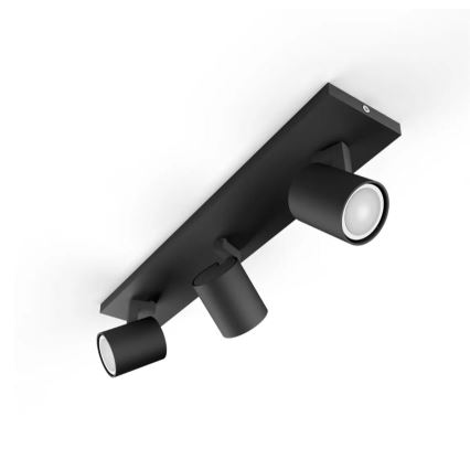 Philips - LED Zatemnitveni reflektor Hue RUNNER 3xGU10/4,2W/230V 2200-6500K + Daljinski upravljalnik črna